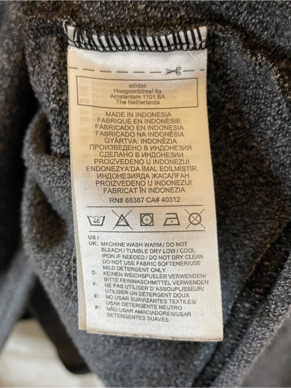 Adidas Women's Dark Charcoal Cropped Hoodie - Picture 5 of 9